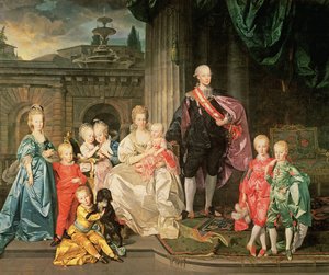 Leopold I., Großherzog der Toskana (1747-92) (später Leopold II., Kaiser von Österreich, 1790-92) mit seiner Frau Maria Ludovica und ihren Kindern, darunter Franz (später Kaiser Franz II.), 1776